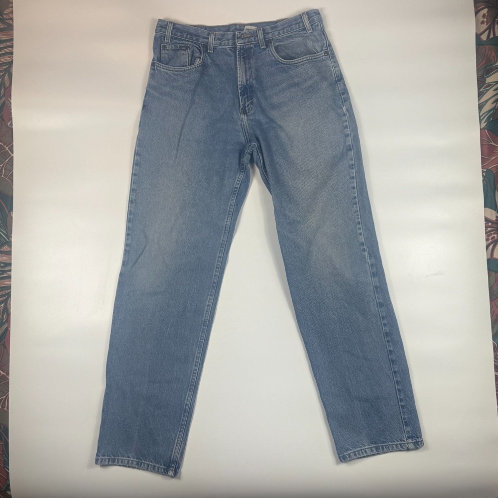 Kirkland Signature Jeans Mens 36x34 Blue Denim 5-Pockets Whiskered Double Stitch